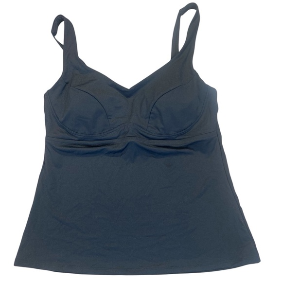 Athleta Black Ruched Tankini Swim Top Size 36 B/C  NWT - Picture 1 of 10